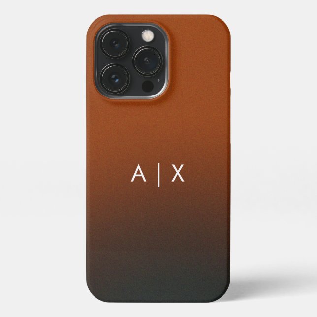 Coque iPhone Nom de couple simple monogrammé (Verso)