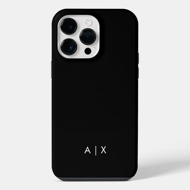 Coque iPhone Nom de couple simple monogrammé (Verso)