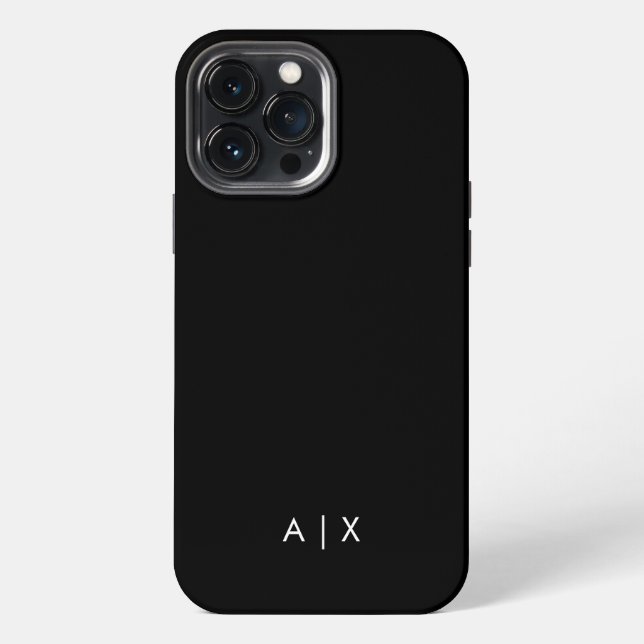 Coque iPhone Nom de couple simple monogrammé (Verso)
