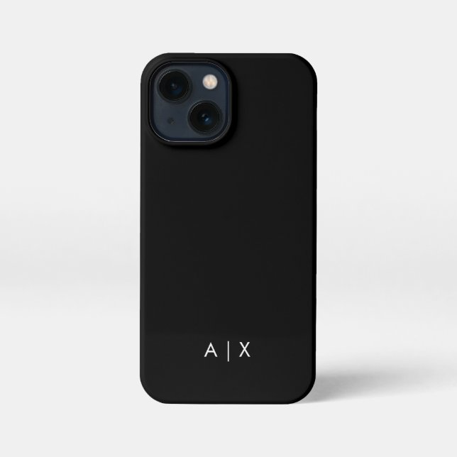 Coque iPhone Nom de couple simple monogrammé (Verso)