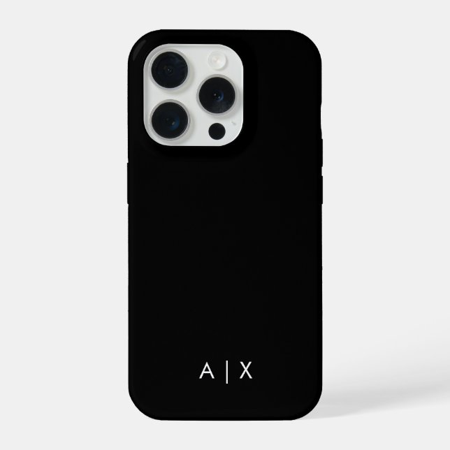 Coque iPhone Nom de couple simple monogrammé (Verso)