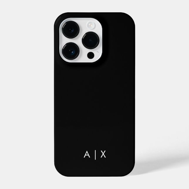 Coque iPhone Nom de couple simple monogrammé (Verso)