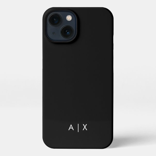 Coque iPhone Nom de couple simple monogrammé (Verso)