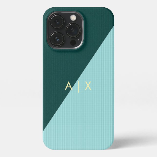 Coque iPhone Nom de couple simple monogrammé (Verso)