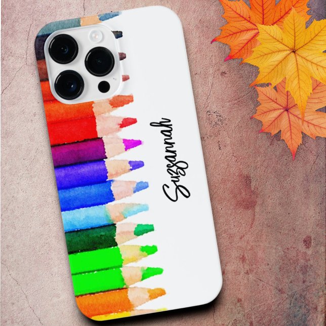 Coque iPhone Nom de jeu Pencards couleur dans l'aquarelle perso (phone case colored pencil template)