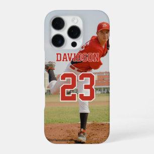 Coque iPhone 16 Pro Nom de la photo Numéro de maillot Personnalisé