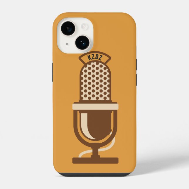 Coque iPhone Nom de la station de radio du logo de microphone (Verso)