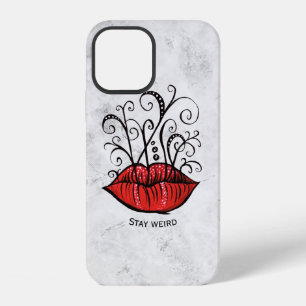 Coque iPhone 12 Nom de maquilleuse aux lèvres rouges