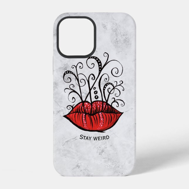Coque iPhone Nom de maquilleuse aux lèvres rouges (Verso)