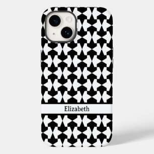 Coque Pour iPhone 14 Nom de motif Mamluks noir et blanc classique