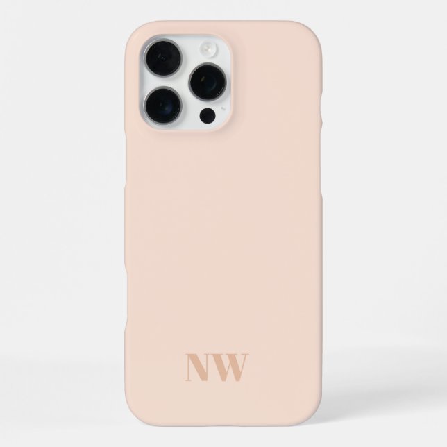 Coque iPhone nom de pêche unique initiales monogramme (Verso)