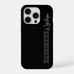 Coque iPhone 15 Pro Nom de script de monogramme de collège universitai