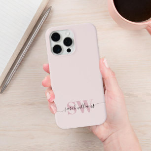 Coque iPhone 15 Pro Max Nom de script élégant chic moderne monogramme
