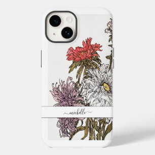 Coque Pour iPhone 14 Nom de script floral élégant vintage