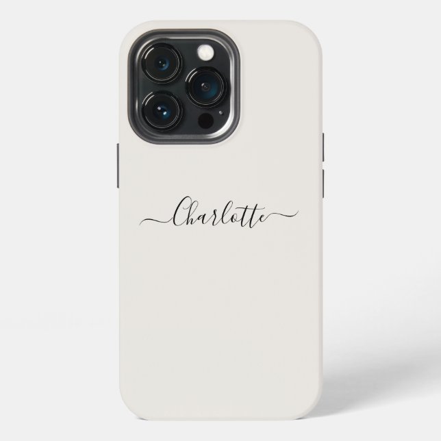 Coque iPhone Nom de script moderne élégant et simple couleur bl (Dos)