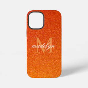 Coque iPhone 12 Mini Nom de script monogramme paillettes scintillantes