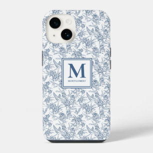 Coque Pour iPhone 14 Nom de Toile Française Bleue