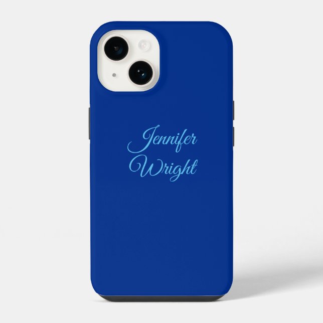 Coque iPhone Nom d'écriture classique Plain Air Force Bleu (Verso)