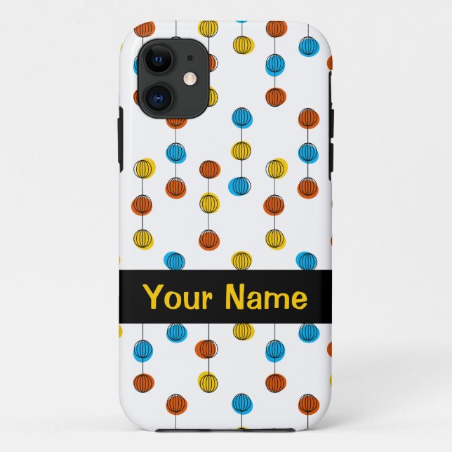 Coque iphone "Nom" des lignes du globe (Dos)