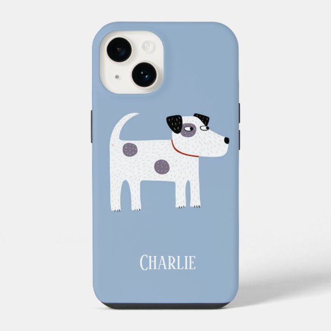 Coque iPhone Nom du chien bleu (Verso)