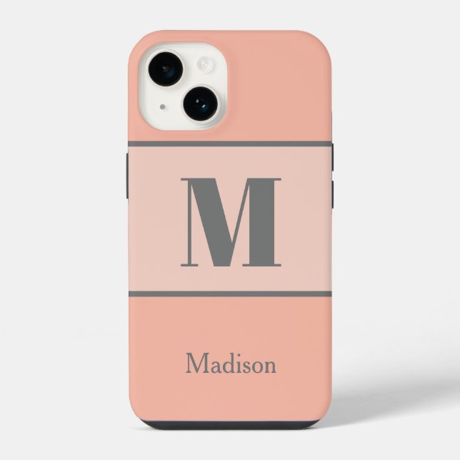 Coque iPhone Nom du monogramme de la pêche légère (Verso)
