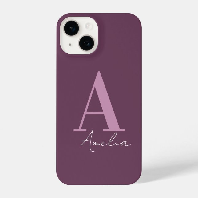 Coque iPhone Nom du monogramme Simple Minimal (Verso)