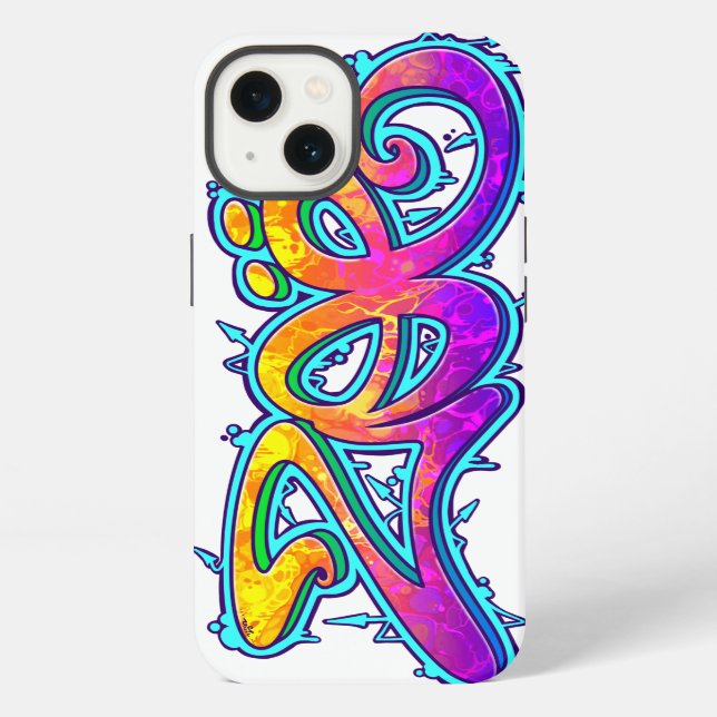 Coque iPhone Nom du tag ZOE - (Verso)