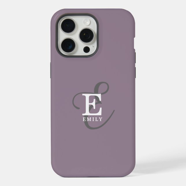 Coque iPhone Nom élégant unique et typographie de monogramme Vi (Verso)