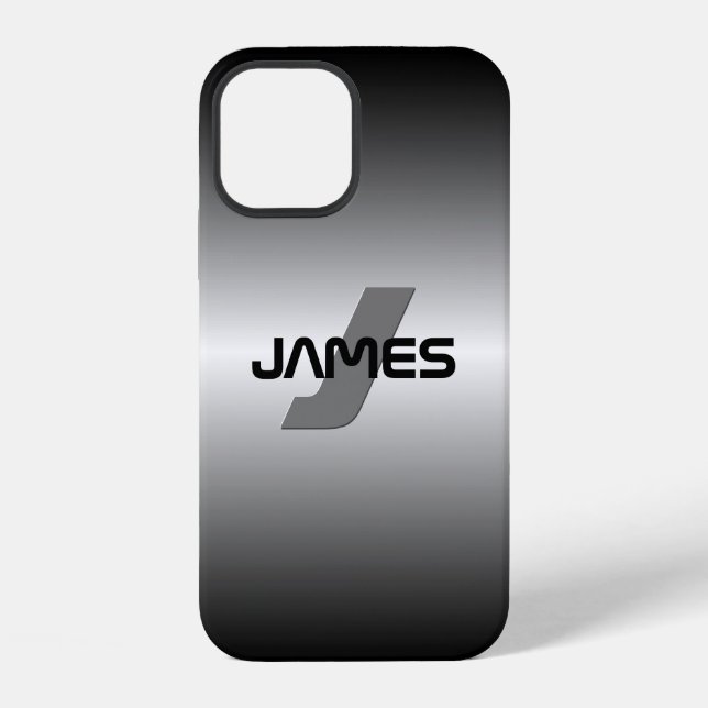Coque iPhone Nom et monogramme personnalisables Cool (Verso)