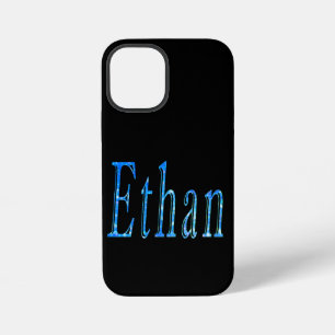 Coque iPhone 12 Mini Nom Ethan étoilé bleu