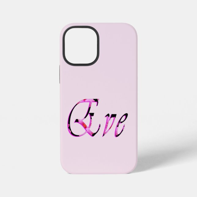 Coque iPhone Nom Eve Floral Rose (Verso)