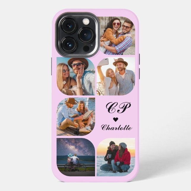 Coque iPhone Nom Monogramme 6 Photo Moderne Tendance Simple (Verso)