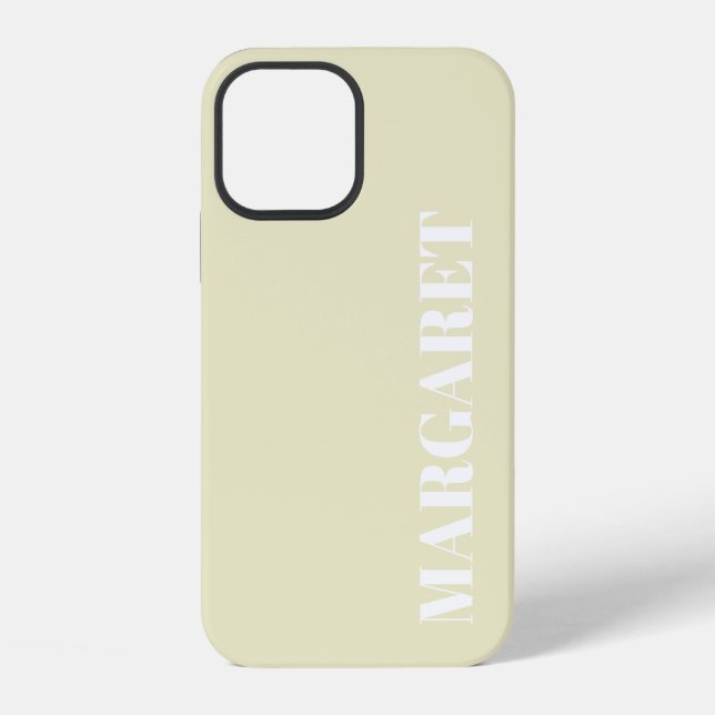 Coque iPhone Nom monogramme blanc stylé moderne  (Verso)