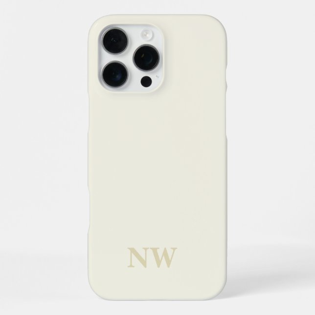 Coque iPhone nom monogramme classique minimaliste (Verso)