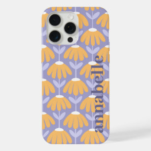Coque iPhone 15 Pro Max Nom Monogramme Latéral Heather Floral Vintage