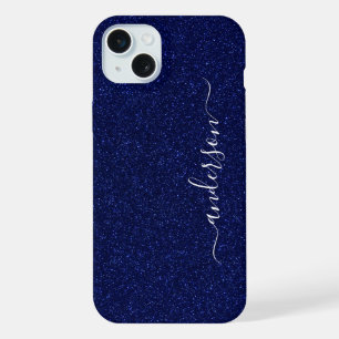 Coque iPhone 15 Plus Nom monogrammé pailleté élégant