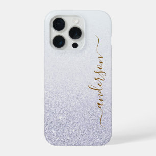 Coque iPhone 15 Pro Nom monogrammé pailleté élégant