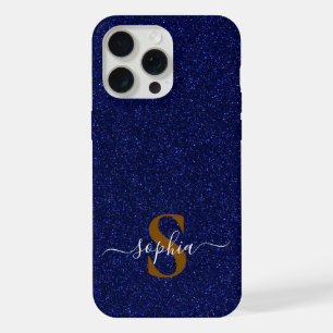 Coque iPhone 15 Pro Max Nom monogrammé pailleté élégant