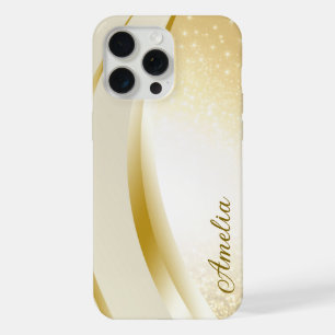 Coque iPhone 15 Pro Max Nom monogrammé pailleté élégant