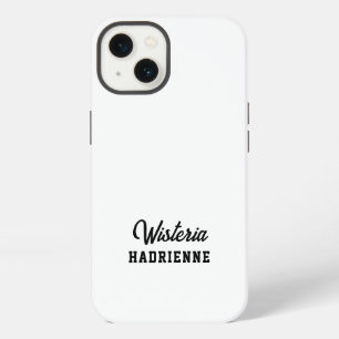 Etui iPhone 13 Nom Monogramme Sportif Noir Blanc Moderne