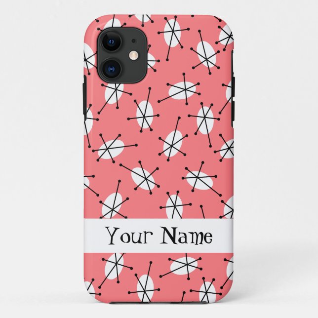 Coque iphone "Nom" Multi Rose (Dos)