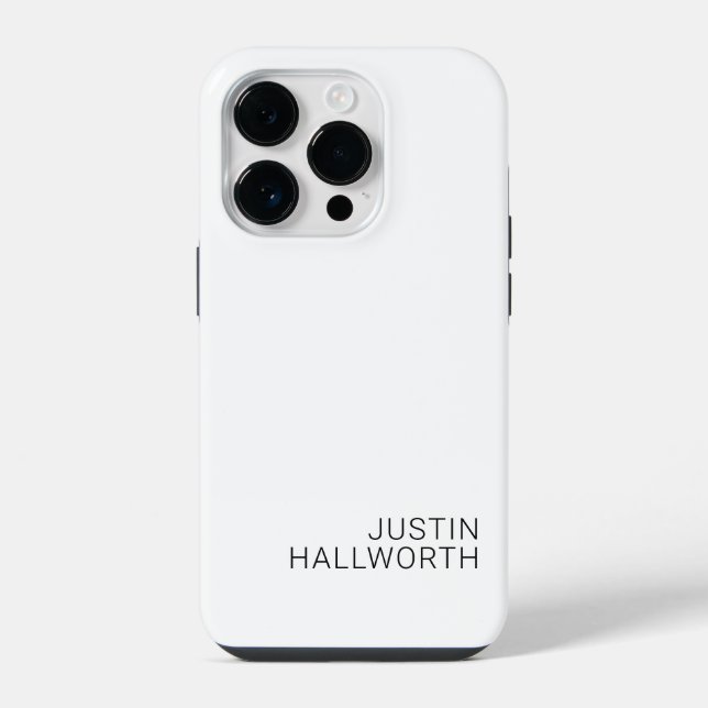 Coque iPhone Nom noir moderne sur blanc (Verso)
