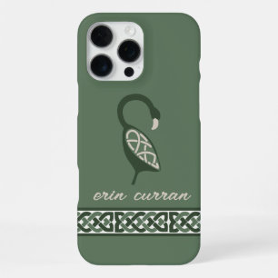 Coque iPhone 16 Pro Max Nom Oiseau Décoratif Bordure Nœud Irlandais