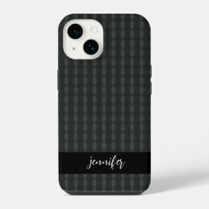 Coque Pour iPhone 14 Nom personnalisable Gris acier sans soudure motif