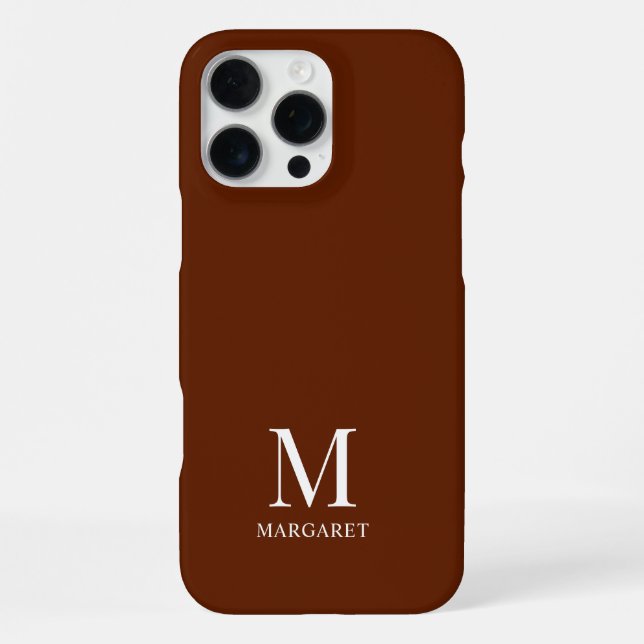 Coque iPhone nom personnalisable maroon unique initial (Verso)