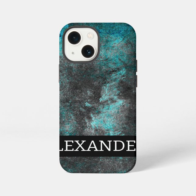 Coque iPhone Nom personnalisable texture Abstraite (Verso)