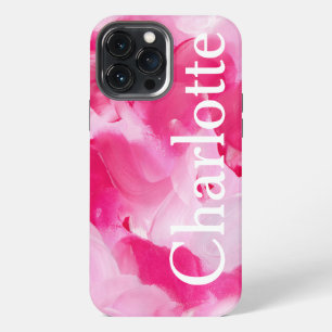 Etui iPhone 13 Pro Max Nom personnalisé avec coup de pinceau abstrait ros
