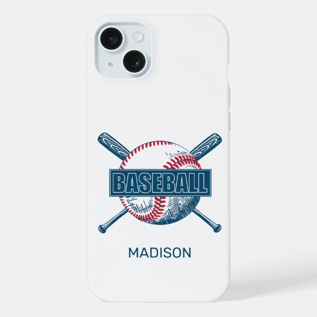 Coque iPhone Nom personnalisé Baseball (Verso)