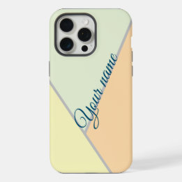 Coque iPhone 15 Pro Max Nom personnalisé Bloc de couleur géométrique paste