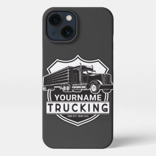 Etui iPhone 13 NOM personnalisé Camions Big Rig Semi Trucker